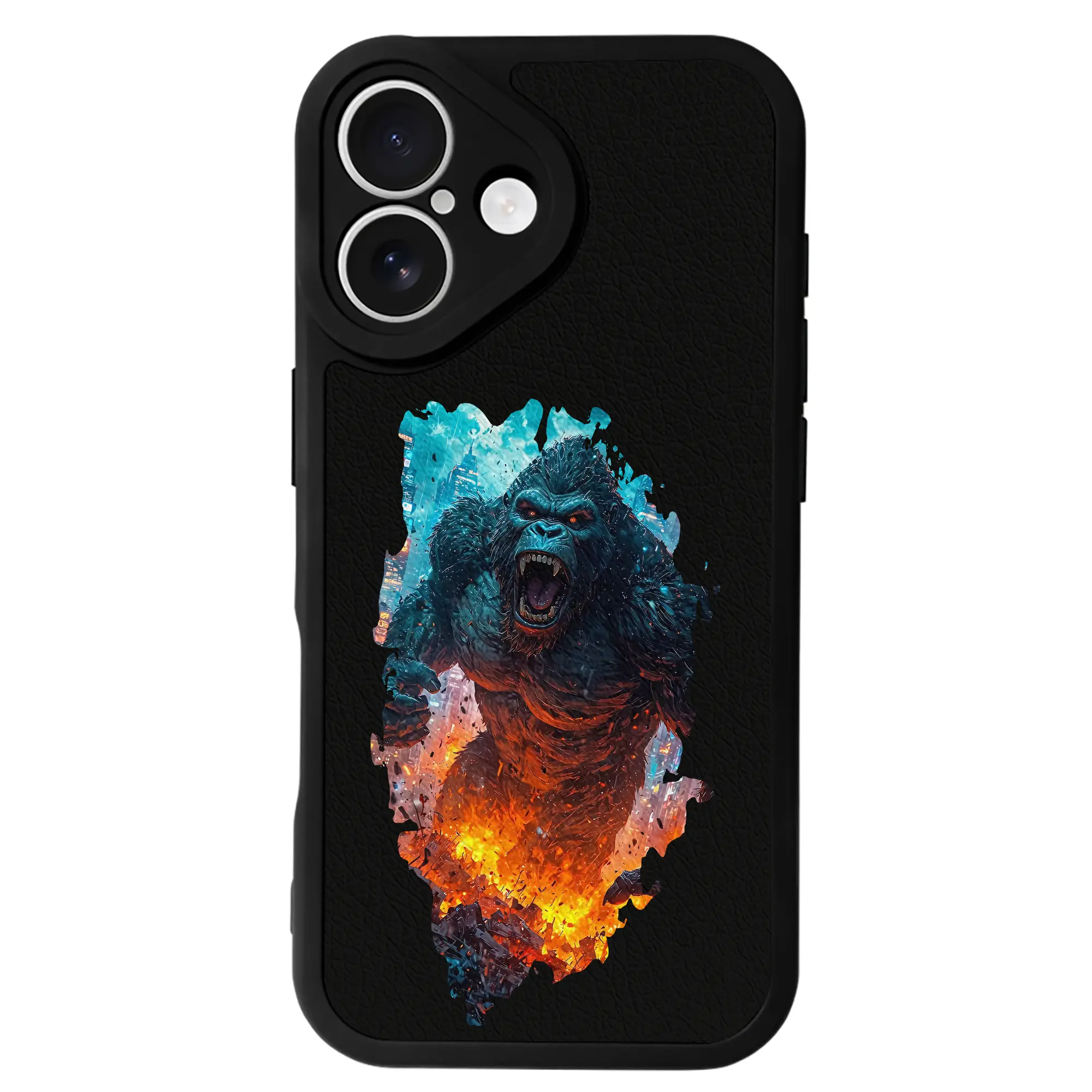 ゴジラ グッズ,キングコング - IPhone 16シリーズ対応 ・ シリコンスマホケース ・ レザー調 ・ 高精度フィット ・ 耐衝撃 ・ ワイヤレス充電対応 ・ 精密カット